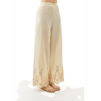 Gopi Vaid Ivory Kavya Tunic with Palazzo