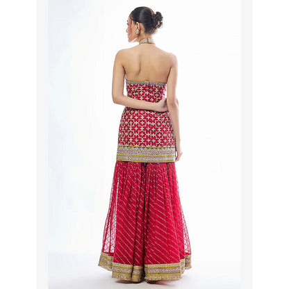 Gopi Vaid Red Kainaat Kurta with Sharara and Dupatta
