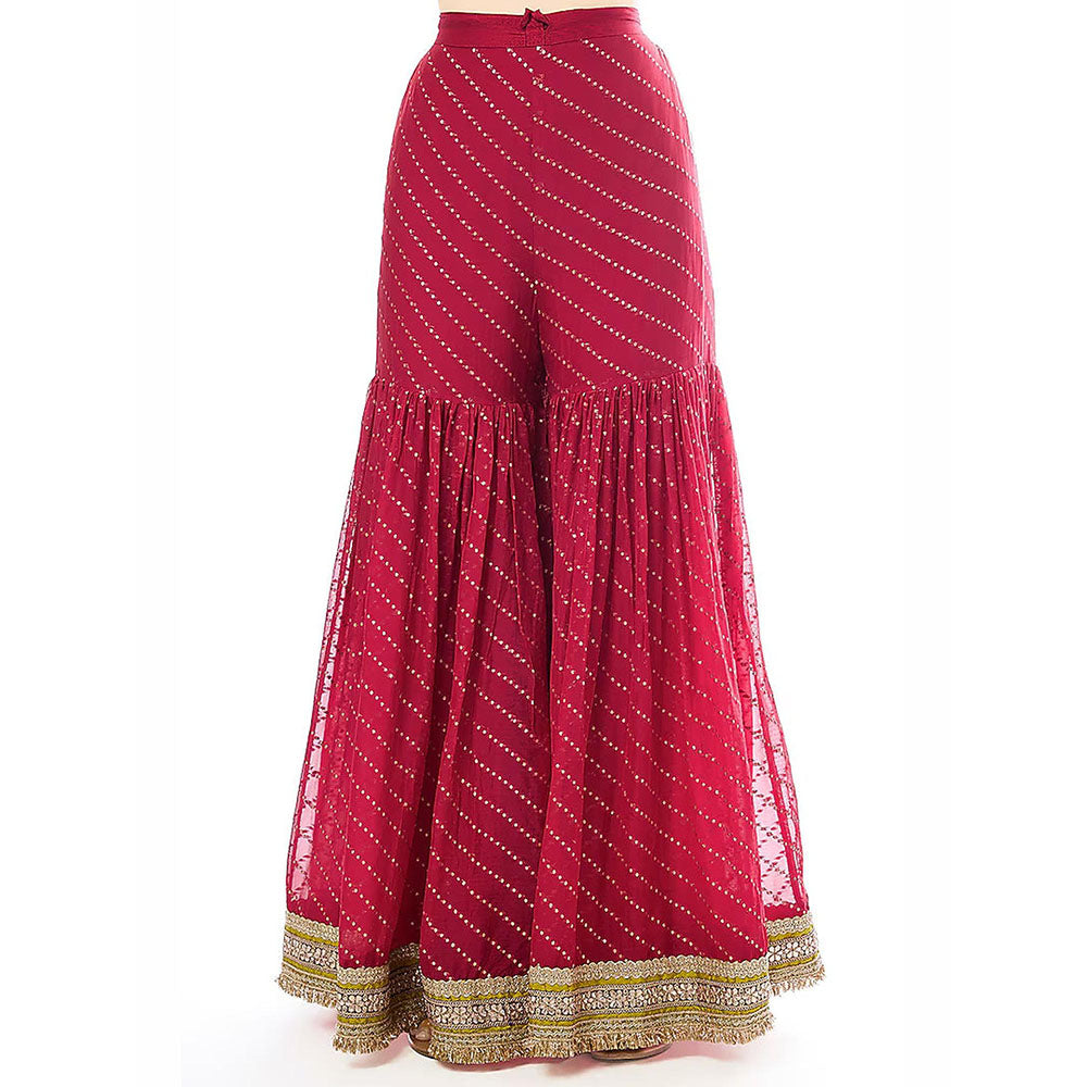 Gopi Vaid Red Kainaat Kurta with Sharara and Dupatta