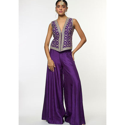 Gopi Vaid Purple Maheen Vest with Pant