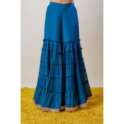 Gopi Vaid Blue Gita Kurta with Sharara and Dupatta