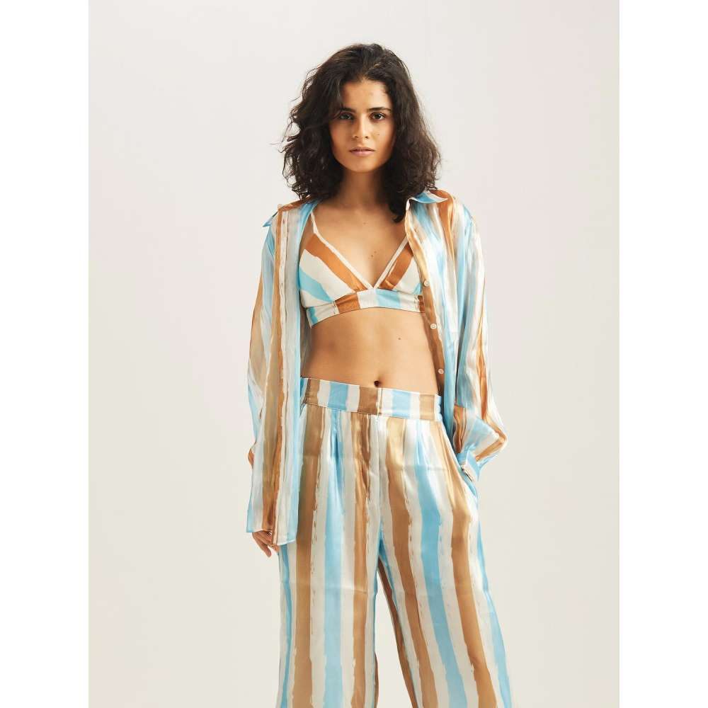 GUAPA Dilara Organza Striped Shirt