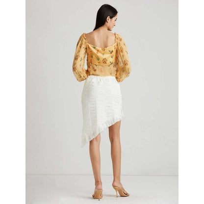 GUAPA Sila Front Knot Sweetheart Blouse