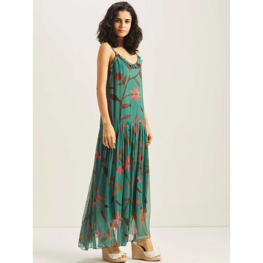 GUAPA Ishil Flowing Maxi Dress - Teal