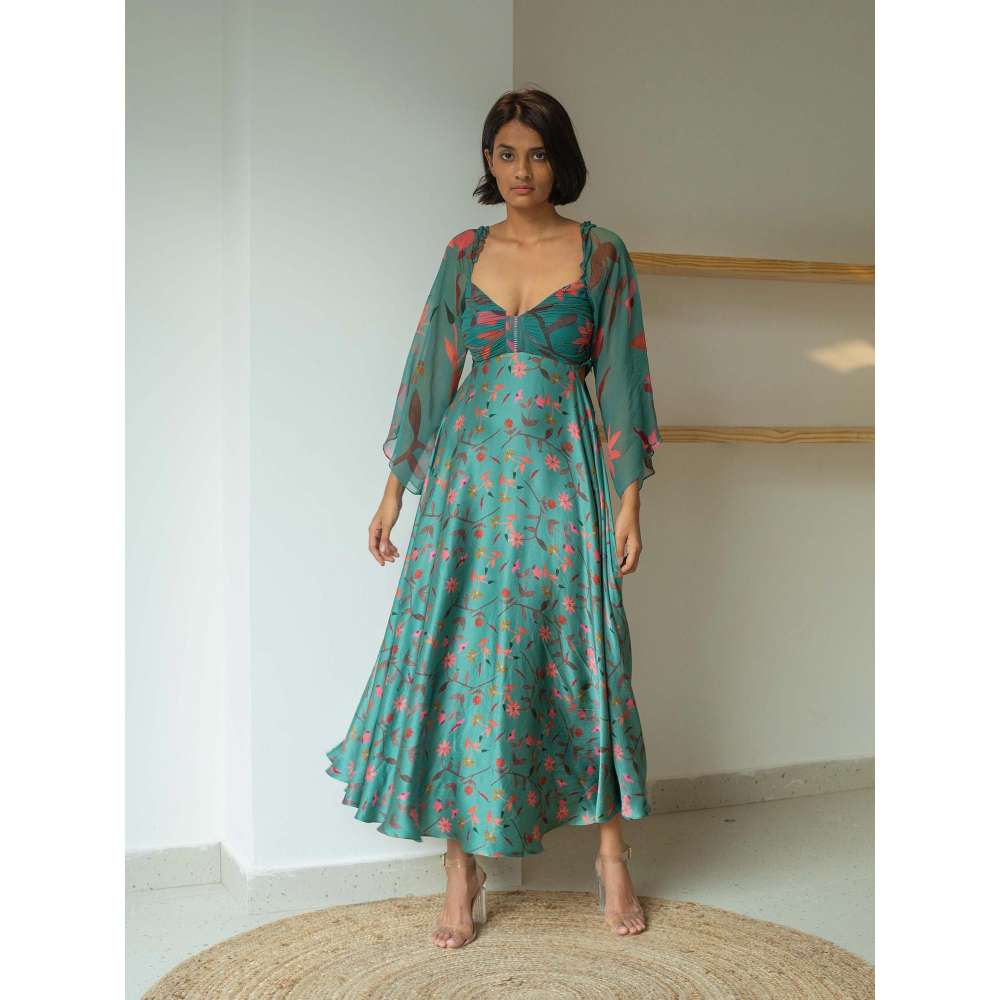 GUAPA Orman Sweetheart Cut Out Midi Dress