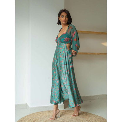 GUAPA Orman Sweetheart Cut Out Midi Dress