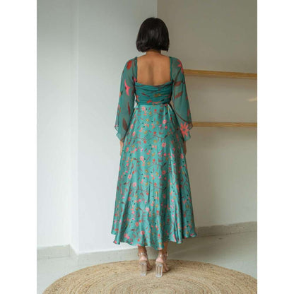 GUAPA Orman Sweetheart Cut Out Midi Dress