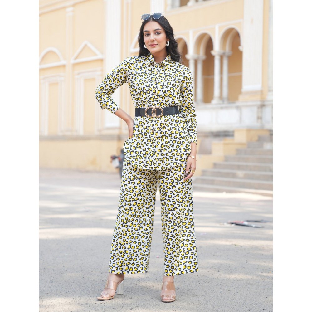 Gulaal Leopard Yellow Cotton Co-Ord (Set of 2)