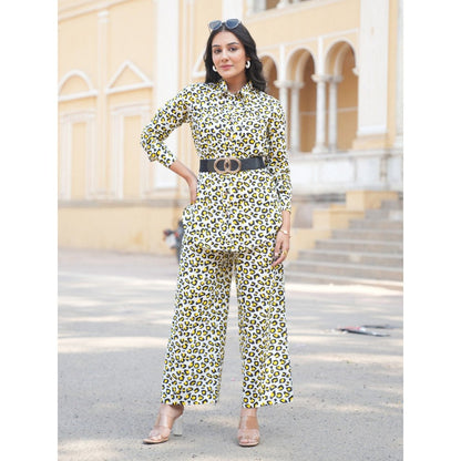 Gulaal Leopard Yellow Cotton Co-Ord (Set of 2)