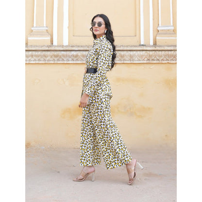 Gulaal Leopard Yellow Cotton Co-Ord (Set of 2)