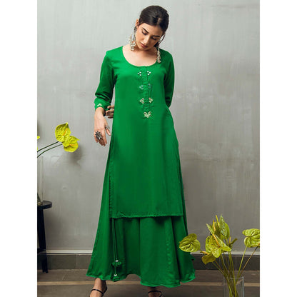 Gulaal Green Sumadhya Kurta with Skirt and Dupatta (Set of 3)