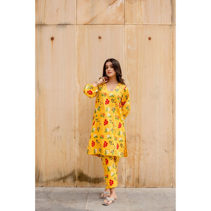 Gulabo Jaipur Garden Yellow Kurta with Pants (Set of 2)