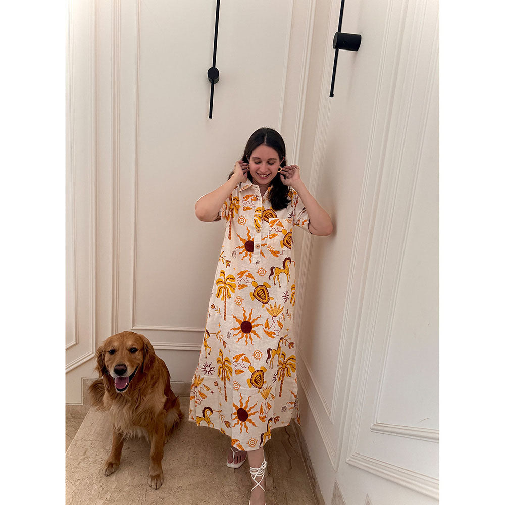 Happi Space Honeydew Dress In Athena Print