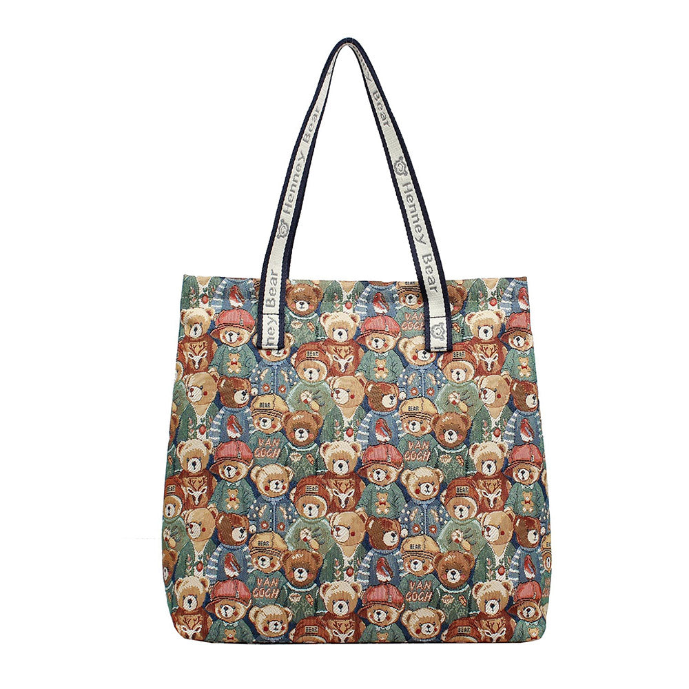 HENNEY BEAR Green Bear Tote Bag