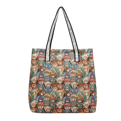 HENNEY BEAR Green Bear Tote Bag