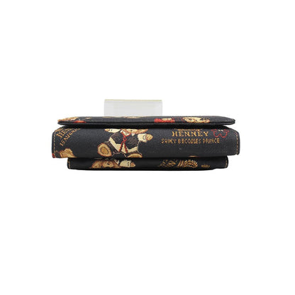 HENNEY BEAR Crown Bear Wallet with Detachable Chain Strap