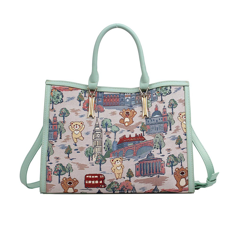 HENNEY BEAR London Bridge Top Handbag with Detachable Strap