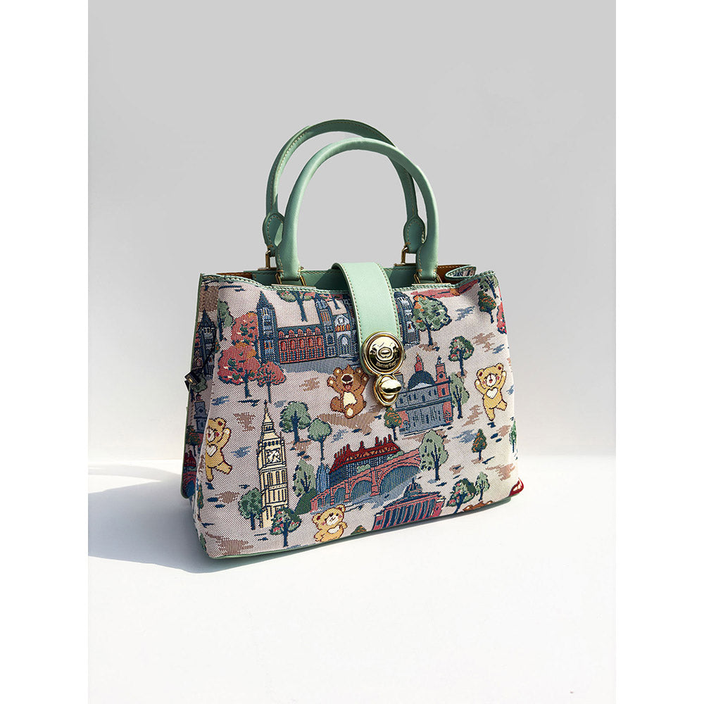HENNEY BEAR London Bridge Top Handbag with Detachable Strap