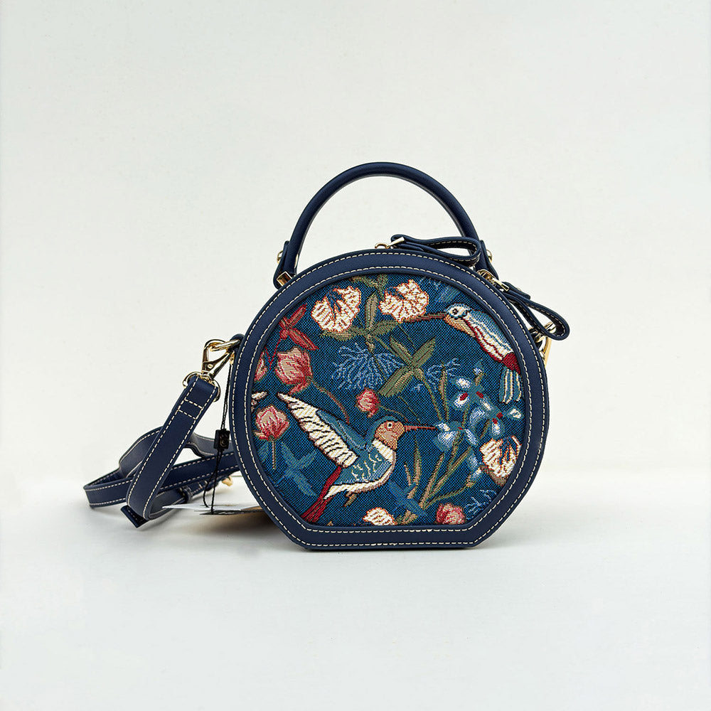 HENNEY BEAR Navy Blue Hummingbird Sling Bag with Detachable Strap
