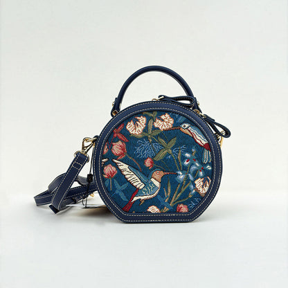 HENNEY BEAR Navy Blue Hummingbird Sling Bag with Detachable Strap