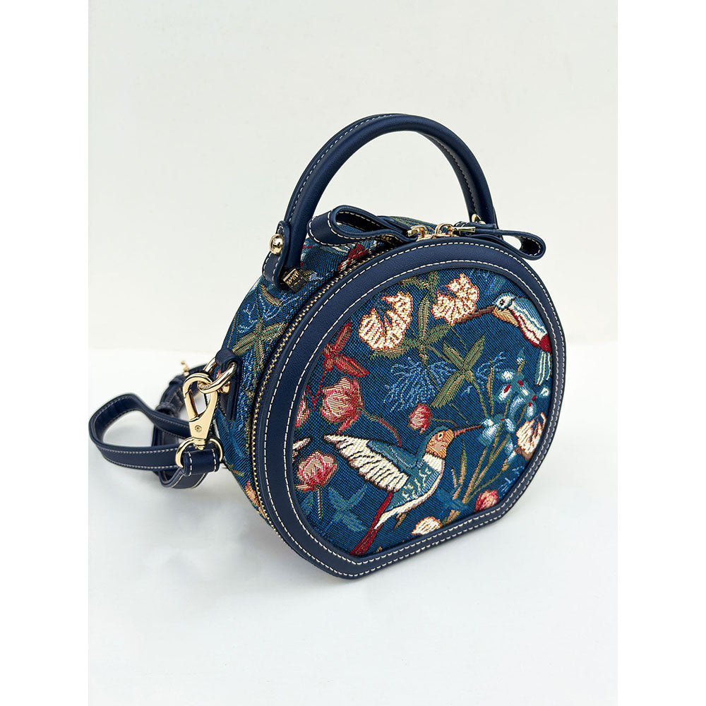 HENNEY BEAR Navy Blue Hummingbird Sling Bag with Detachable Strap