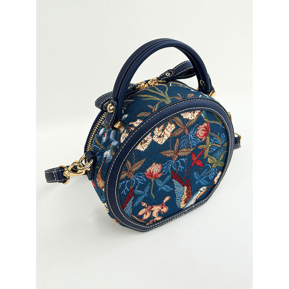 HENNEY BEAR Navy Blue Hummingbird Sling Bag with Detachable Strap
