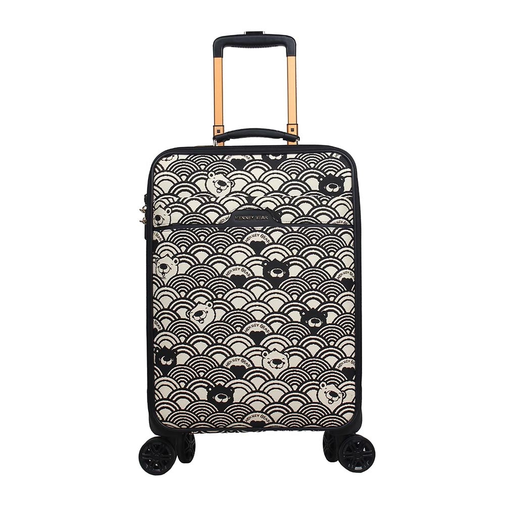 HENNEY BEAR 20 Inch Black White Wave Trolley Bag