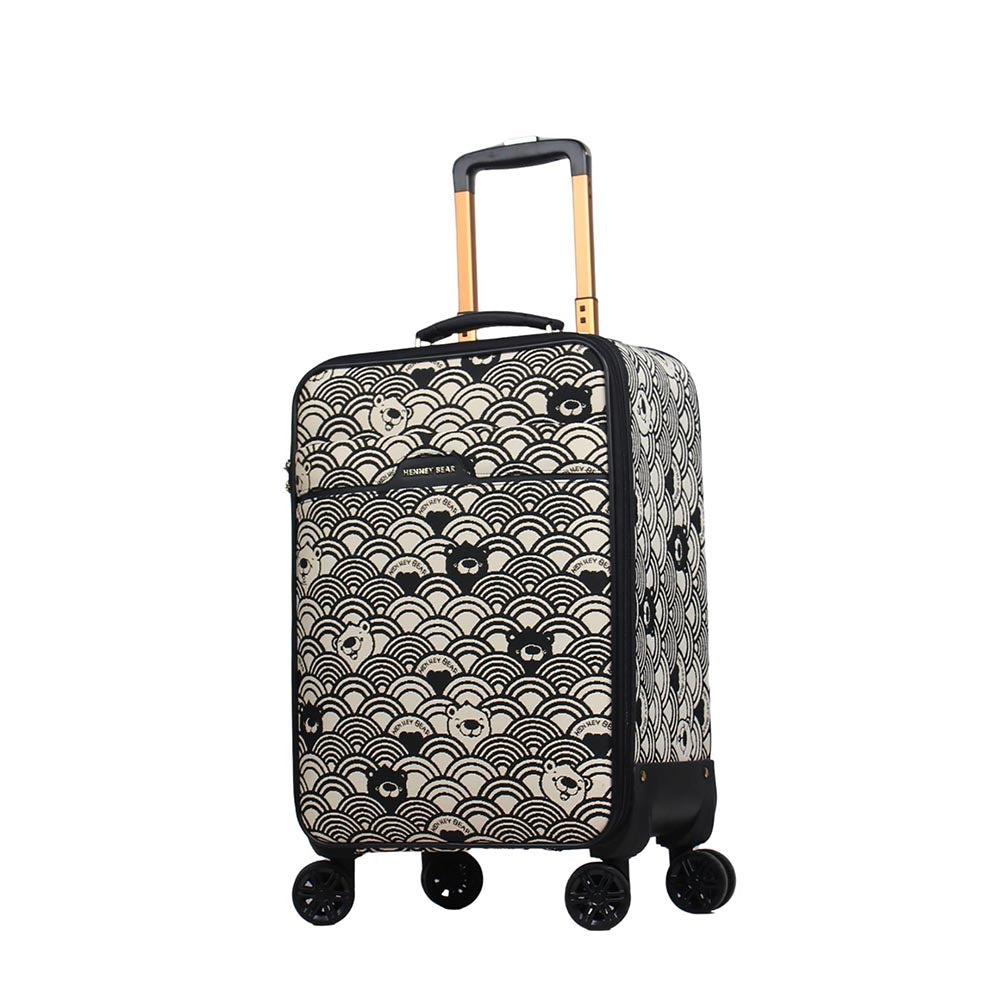 HENNEY BEAR 20 Inch Black White Wave Trolley Bag