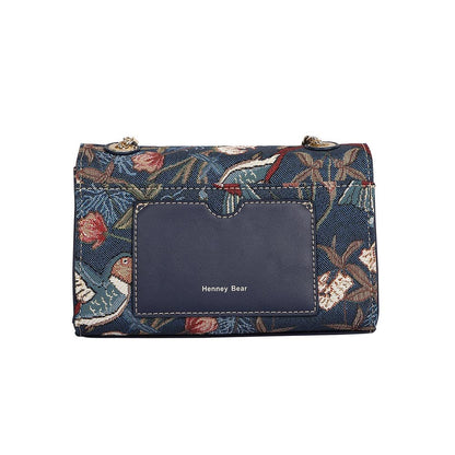 HENNEY BEAR Navy Blue Hummingbird Sling Bag