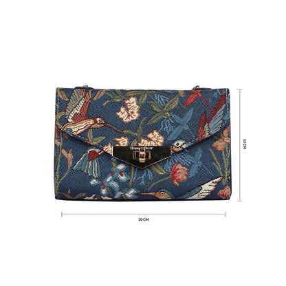 HENNEY BEAR Navy Blue Hummingbird Sling Bag