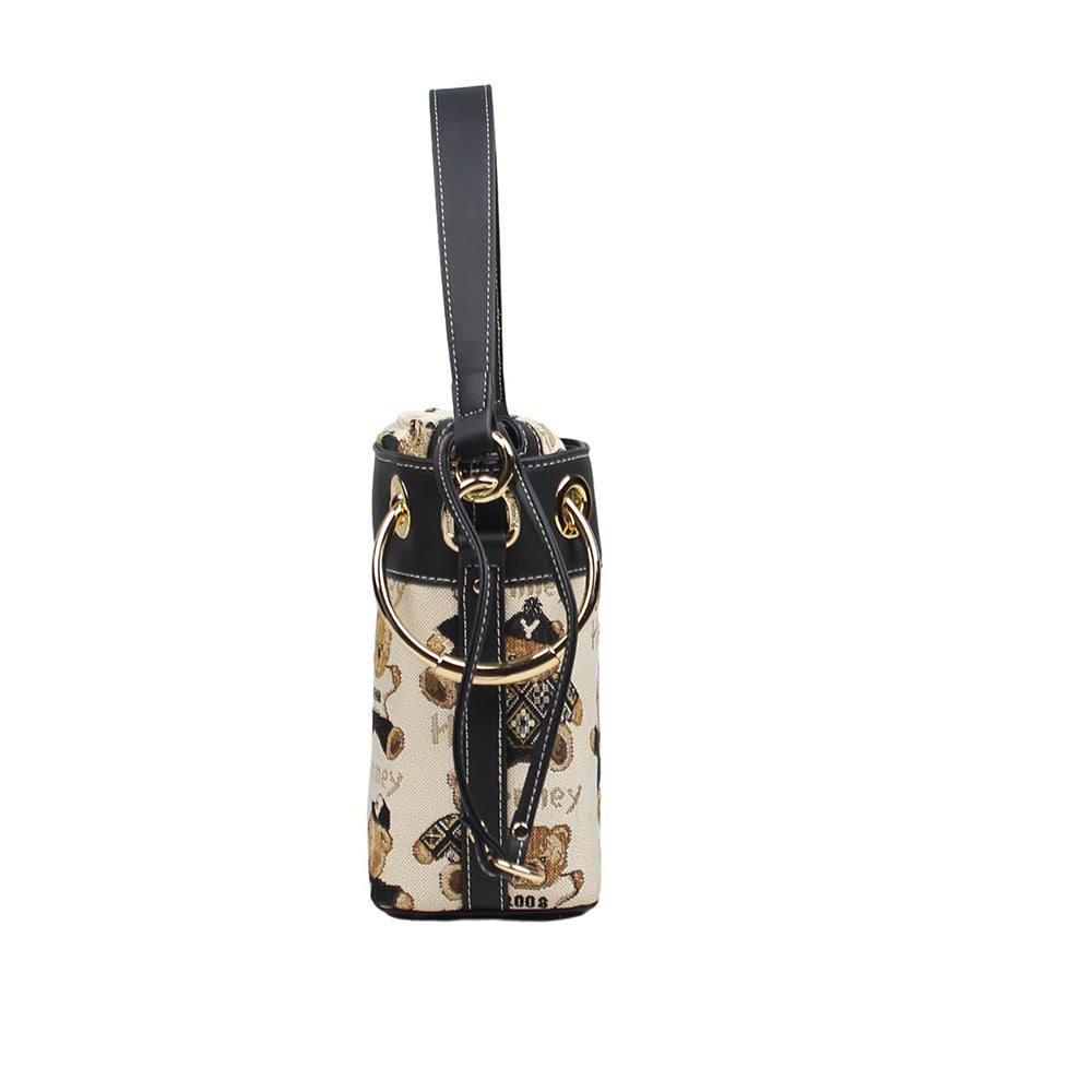 HENNEY BEAR Password Bucket Bag with Detachable Strap