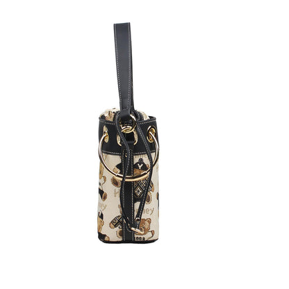 HENNEY BEAR Password Bucket Bag with Detachable Strap