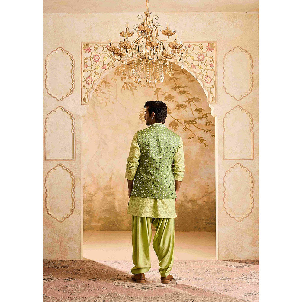 HISTORI Green Kurta with Jacket and Salwar