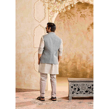 HISTORI Grey Kurta with Jacket and Pant