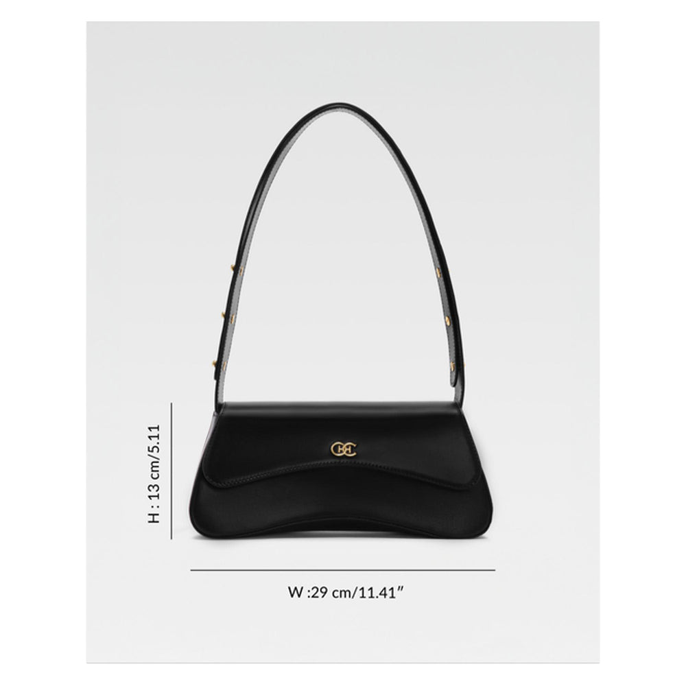 Hoche Paris Black Gaia Baguette Hand Bag