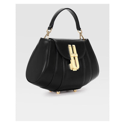 Hoche Paris Black Micro Brioche Top Black Hand Bag