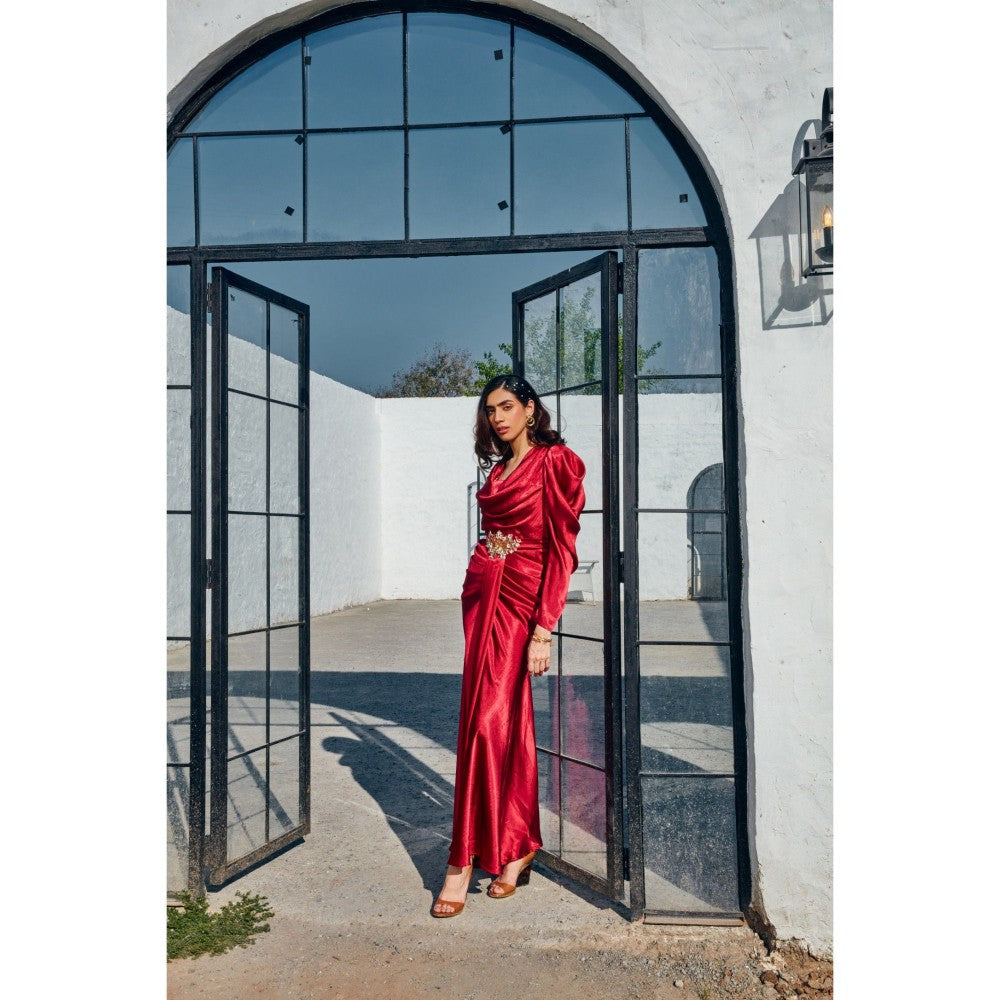 House of Fett Ruby Pleated Gown