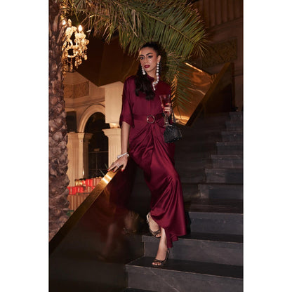 House of Fett Shiraz Waldorf Gown with Belt (Set of 2)