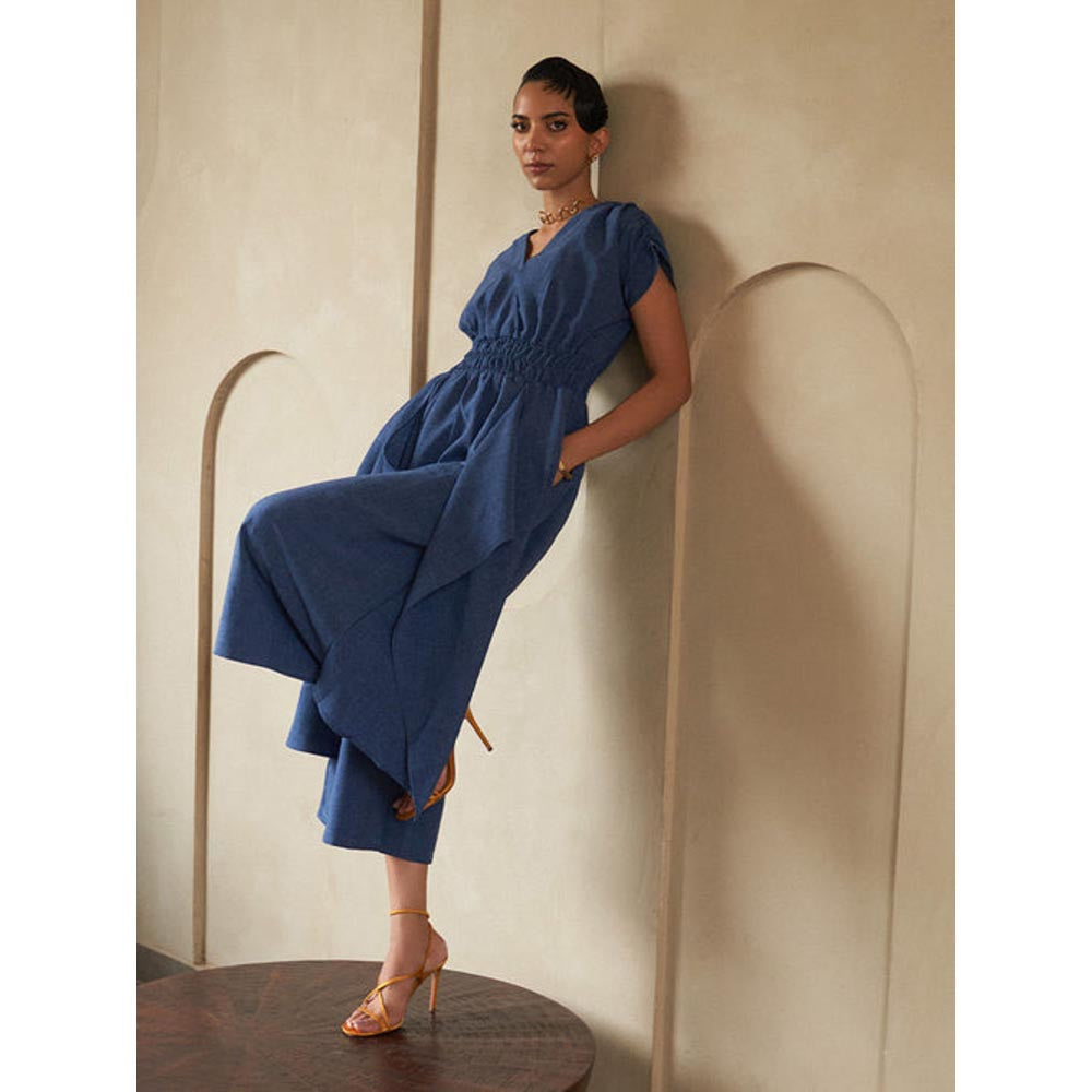 House of Fett Merci Jumpsuit - Navy Blue