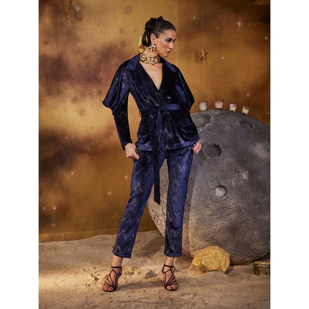 House of Fett Velvet Blue Whisper Pant