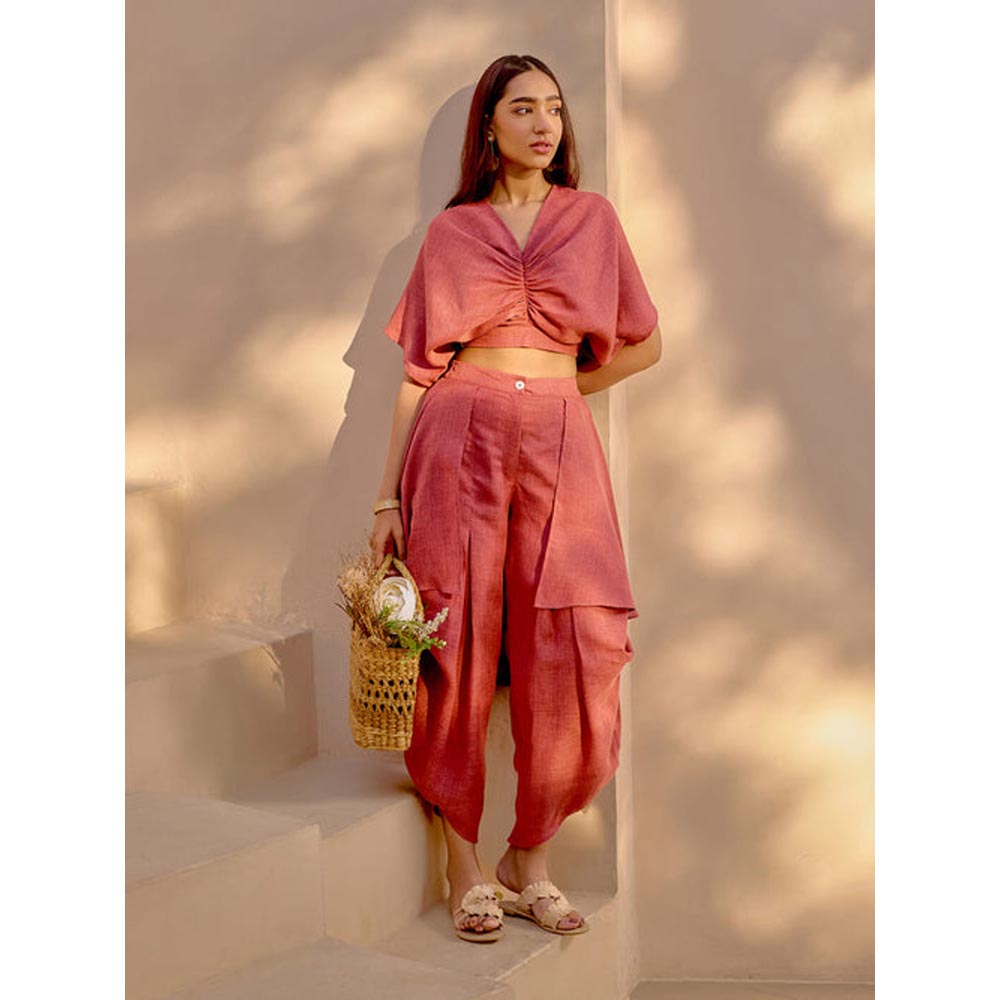 House of Fett Baku Red Linen Pant
