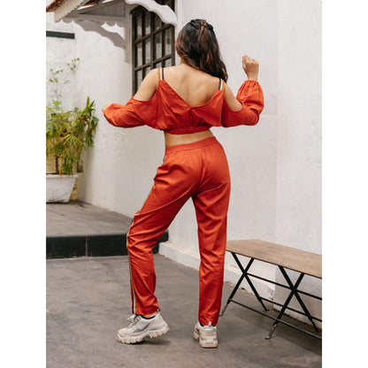 House of Fett Amber Crop Top - Red