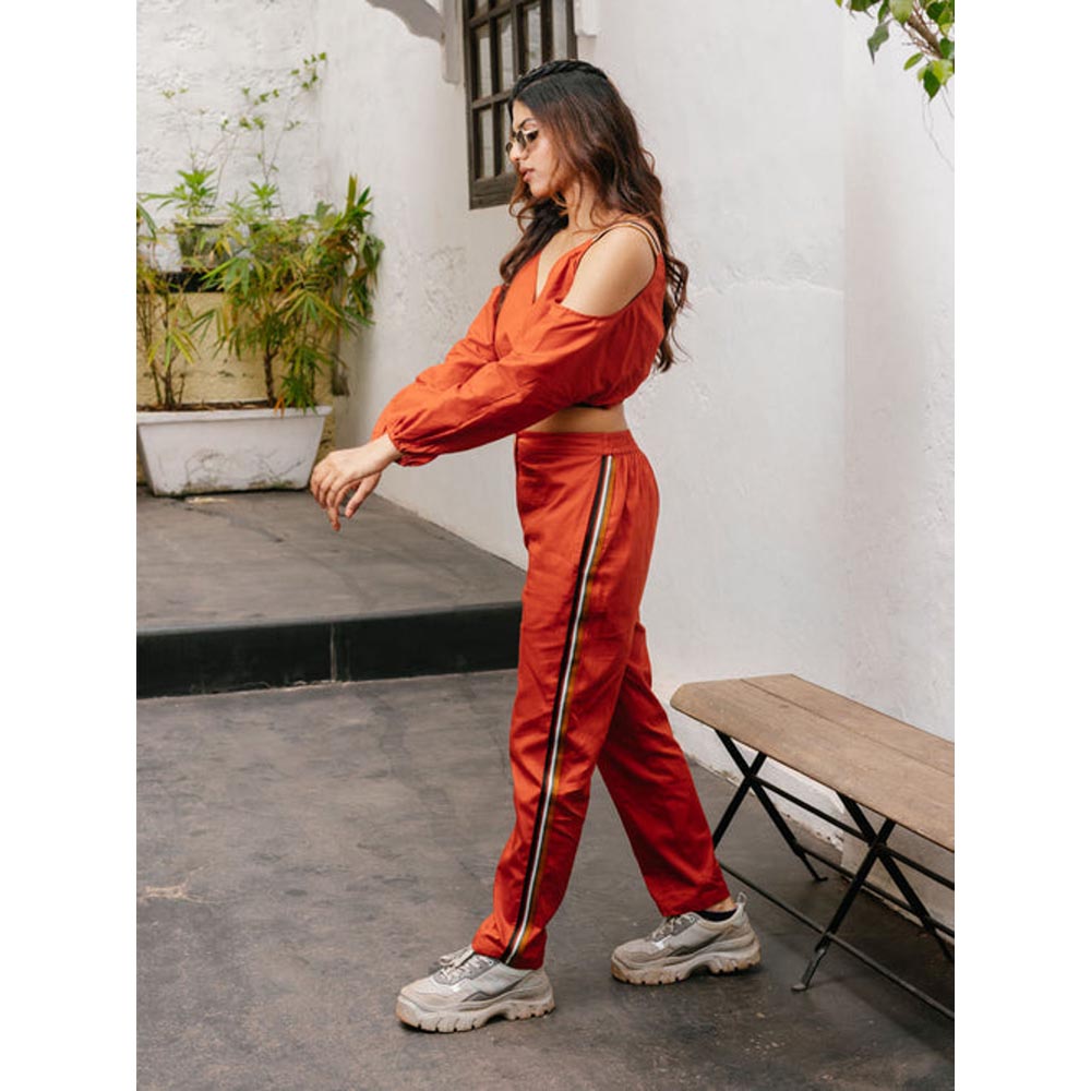 House of Fett Amber Crop Top - Red