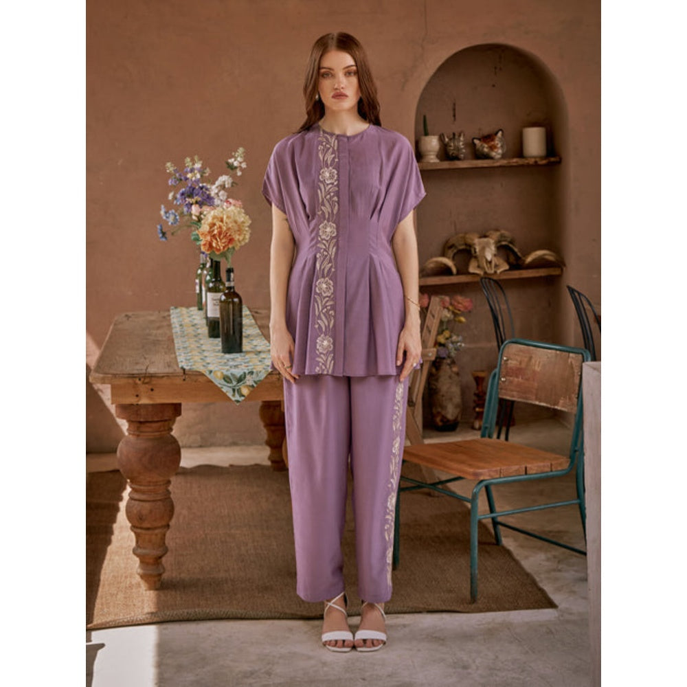 House of Fett Liliana Floral Purple Co-Ord Set