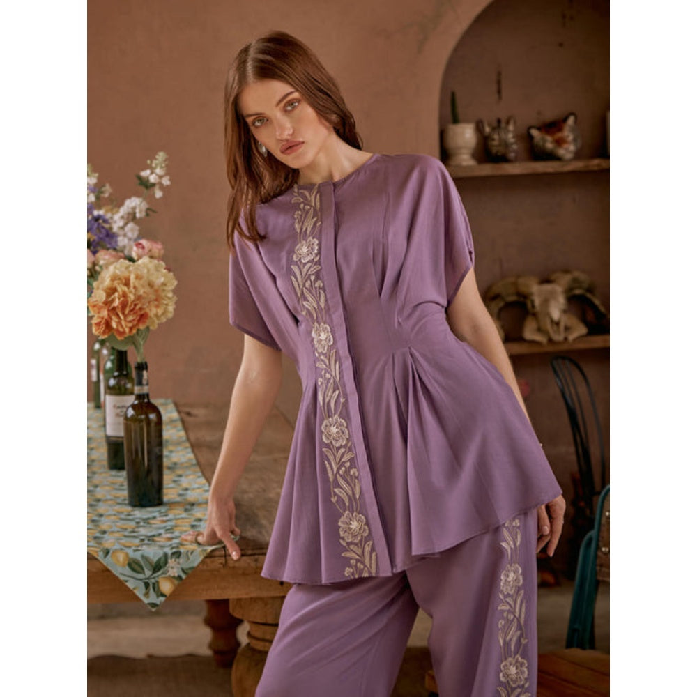 House of Fett Liliana Floral Purple Co-Ord Set