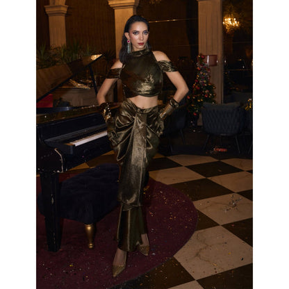 House of Fett Phantom Eclipse Top with Skirt - Green