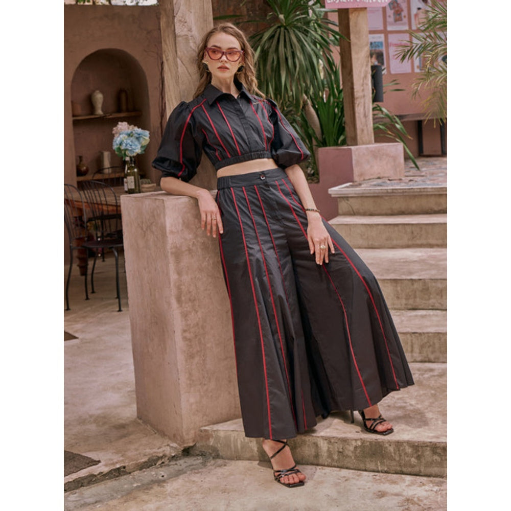 House of Fett Nate Piping Co-Ord Set - Black