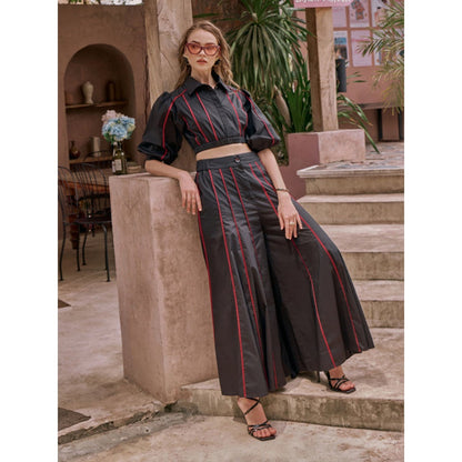 House of Fett Nate Piping Co-Ord Set - Black
