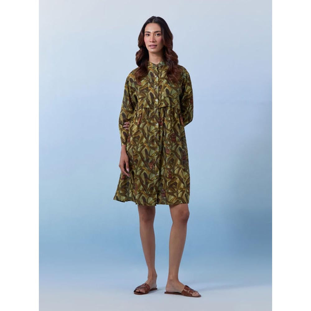 House of Fett Koala Cotton Dress - Green