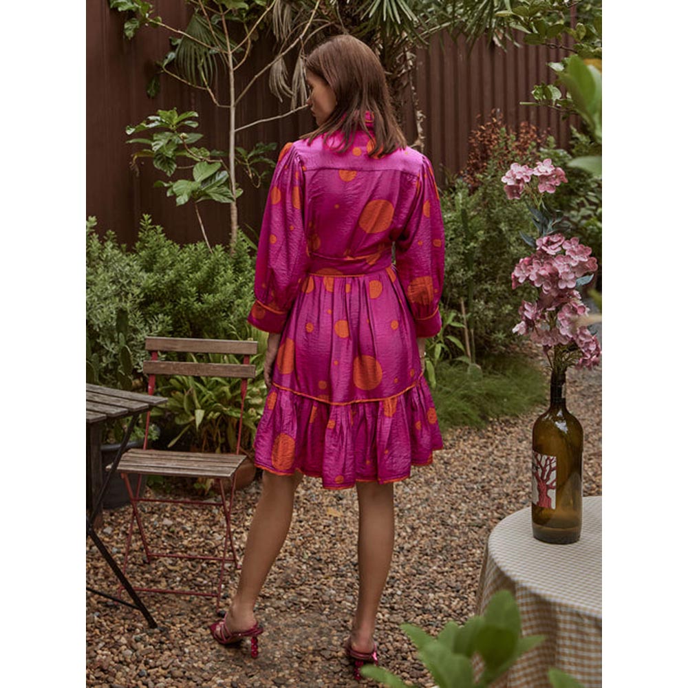 House of Fett Wonka Polka Tiered Dress - Purple